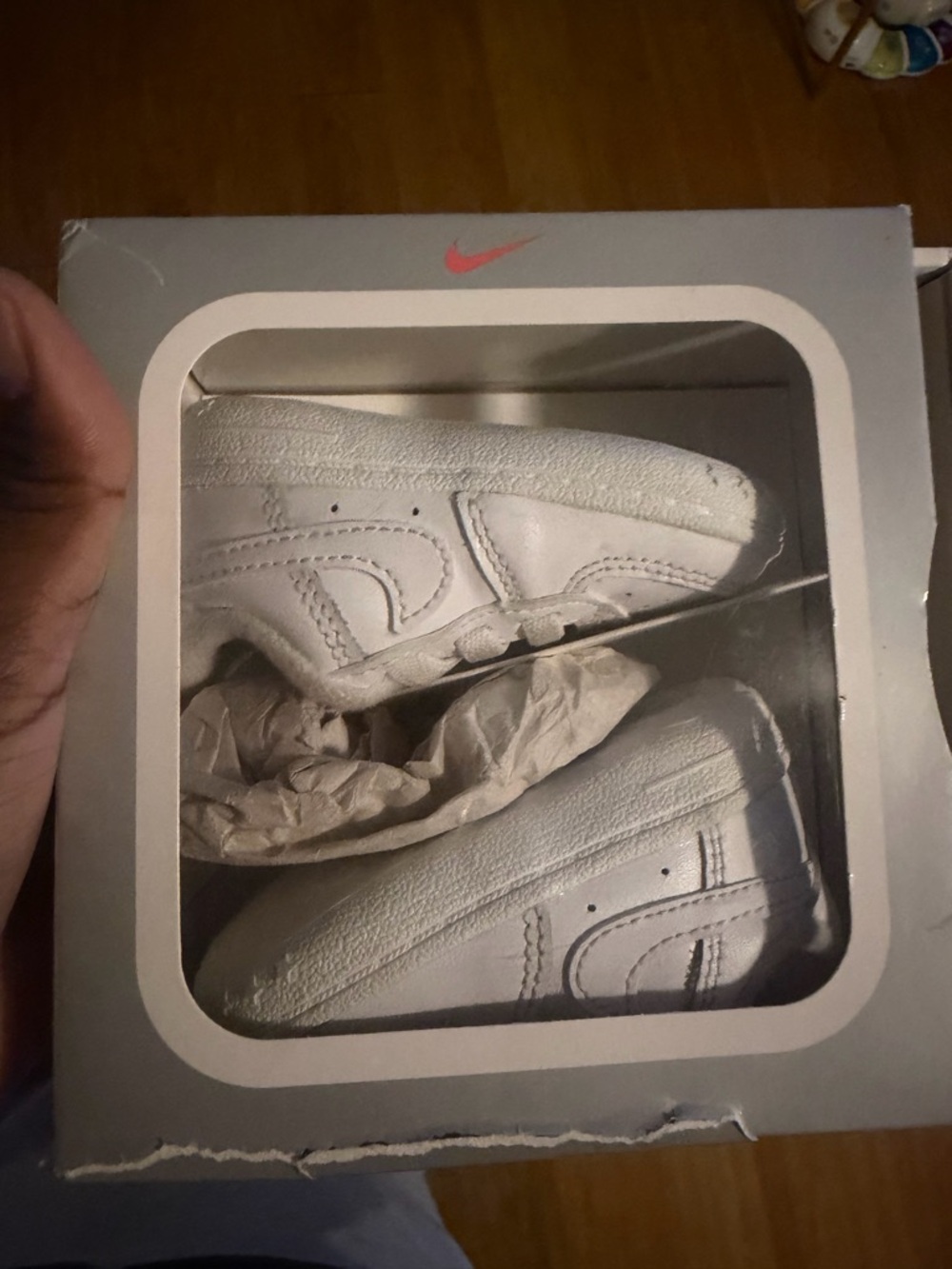 Nike White Toddlers' Leather Sneakers